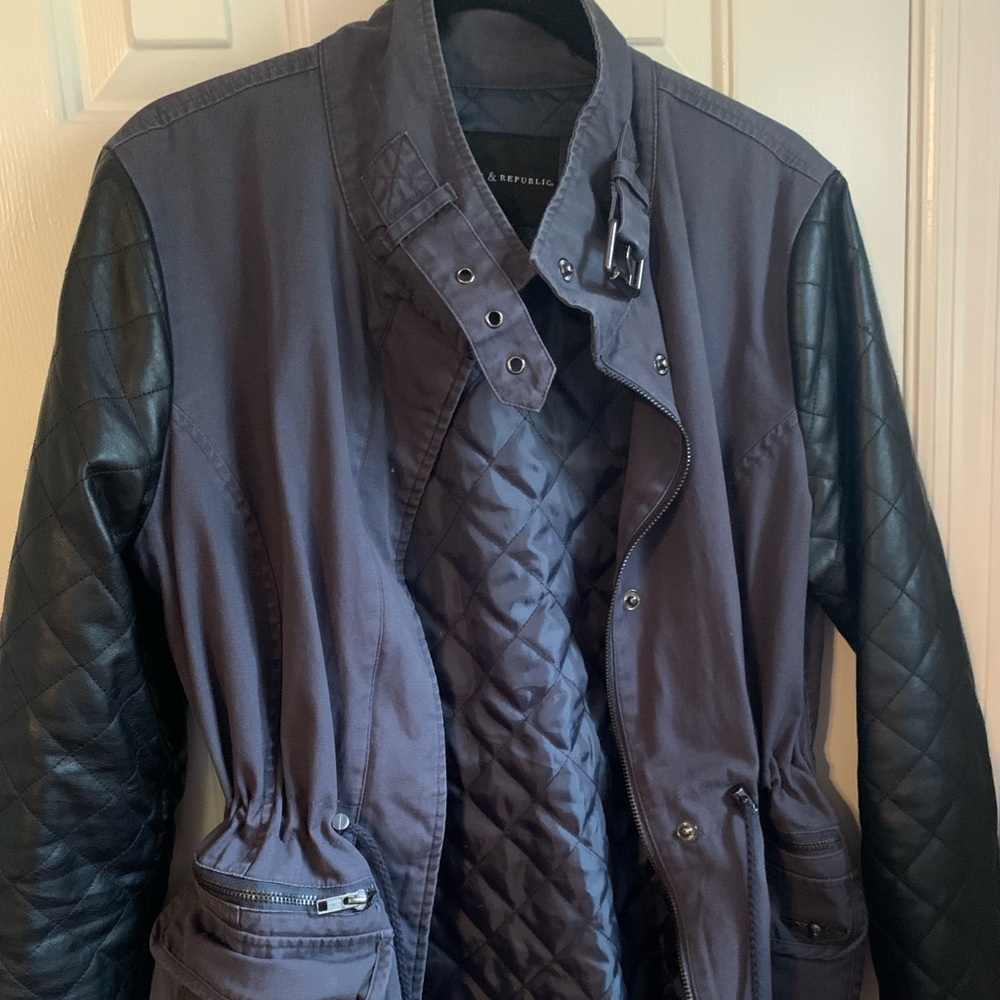 Dark blue/leather  rock & republic military jacket